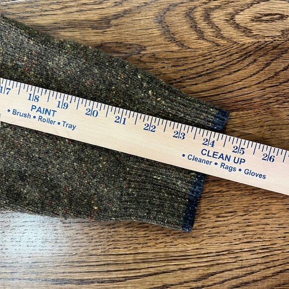 Hart Schaffner Marx Lambswool Quarter Zip Pullover Sweater Mens L Green Stripe - Picture 5 of 7